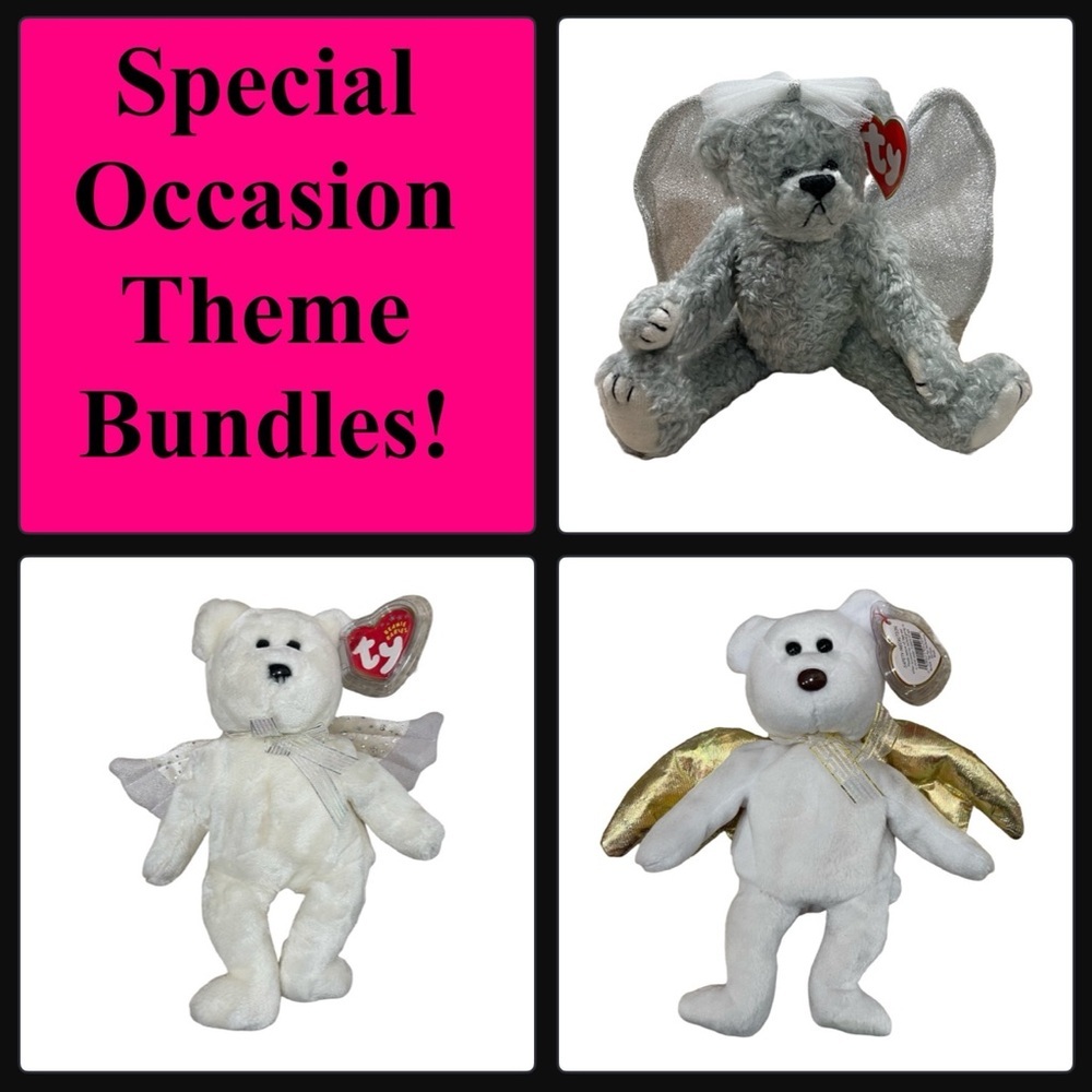RARE TY BEANIE BABY BUNDLE! Halo, Herald and Sterling! Bundle and Save!